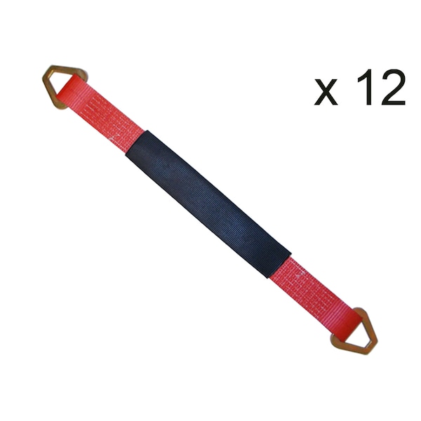 2" x 24" Axle Straps w/ Sleeve & D Rings, WLL: 3, 333 lbs., PK12